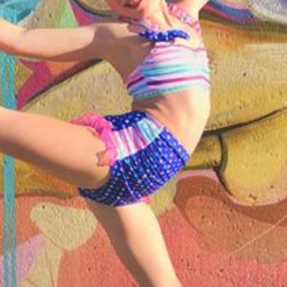 Colorful Striped and Polka Dot Dance Costume - Picture 8 of 8